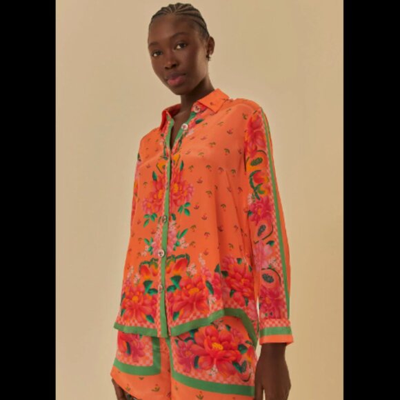 Brand New Farm Rio Fruit Garden Long-Sleeve Buttondown Shirt - Picture 13 of 16